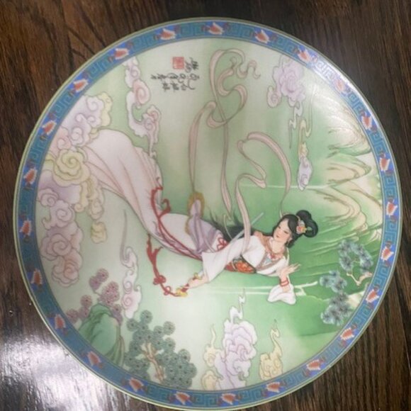 Pair Imperial Jingdezhen Porcelain Legends Of West Lake Lady White & Marble Boat - Picture 4 of 6